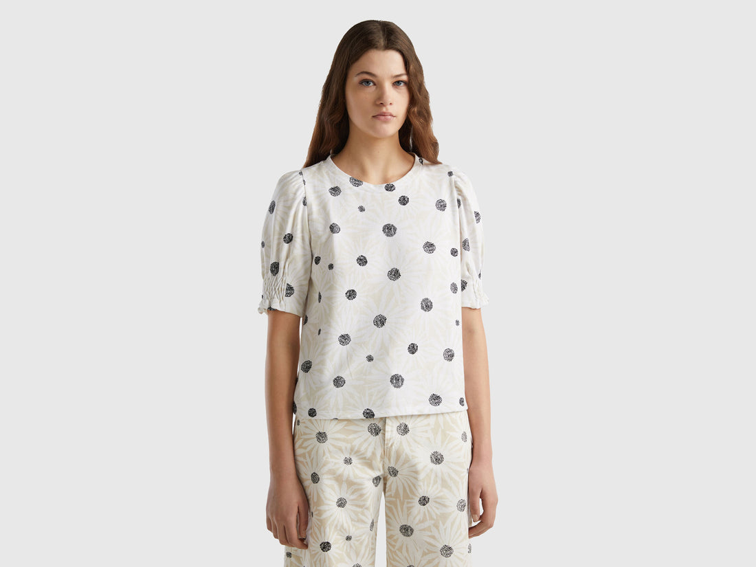 Organic Cotton T-Shirt With Floral Print_3NEXD106G_60R_01