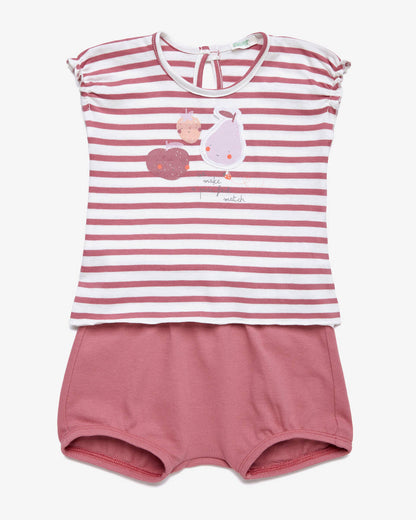 Pink Set (T-Shirt+Short) Benetton