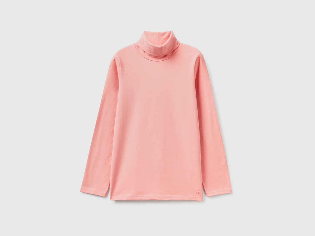 Stretch T-Shirt With High Neck
