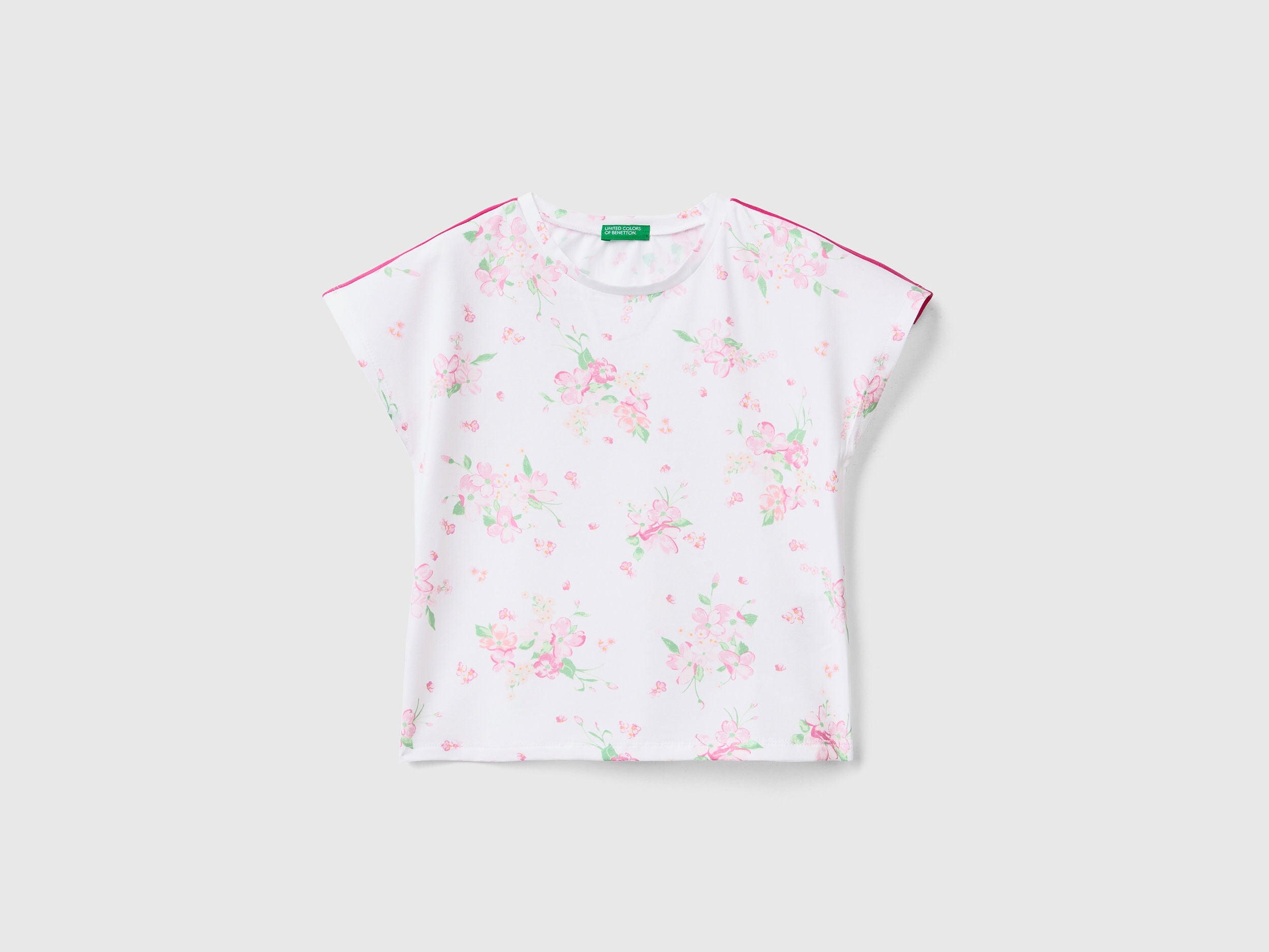 T-Shirt With Floral Print Benetton