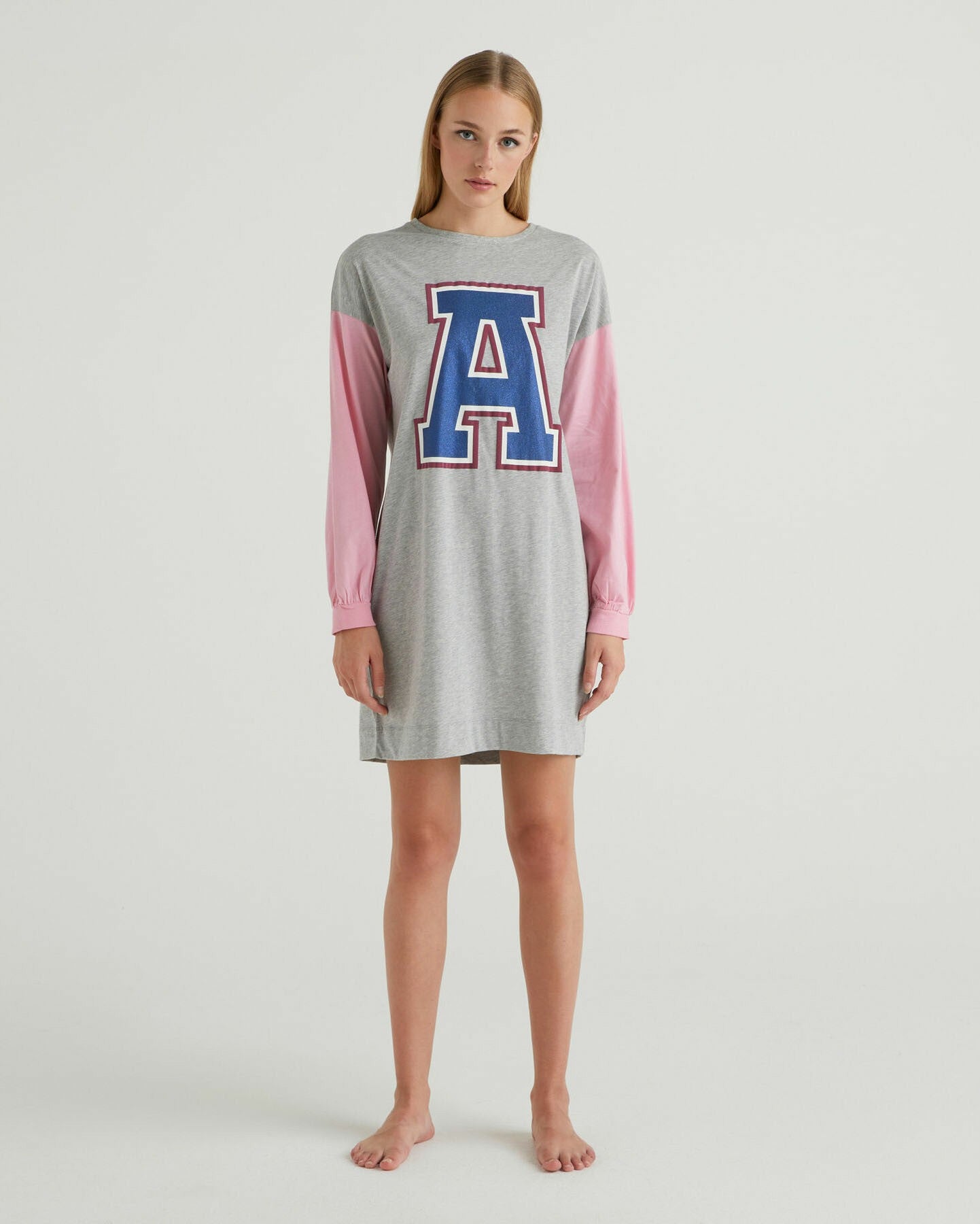Light Grey Nightshirt In Long Fiber Cotton Benetton