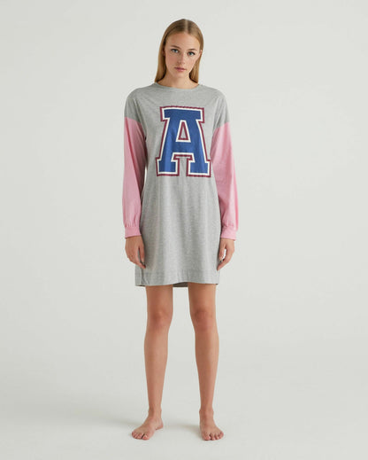 Light Grey Nightshirt In Long Fiber Cotton Benetton