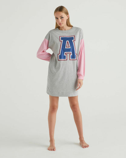 Light Grey Nightshirt In Long Fiber Cotton Benetton