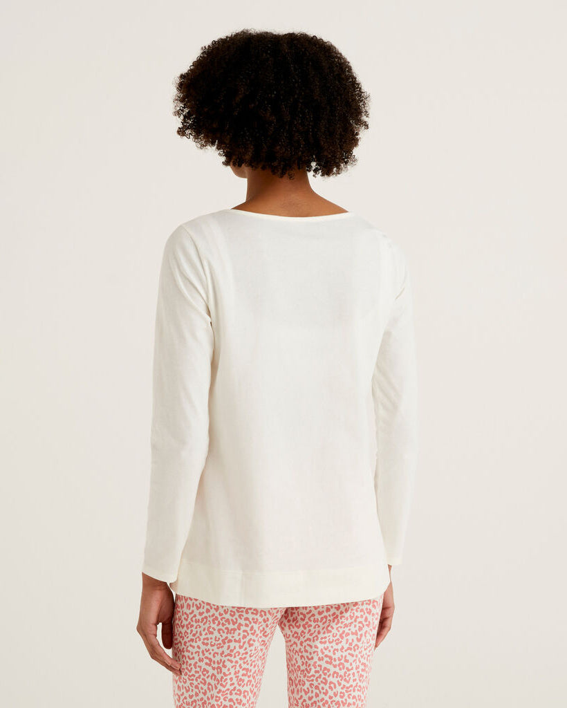 White T-Shirt L/S Benetton