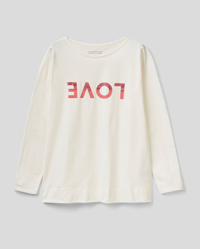 White T-Shirt L/S Benetton