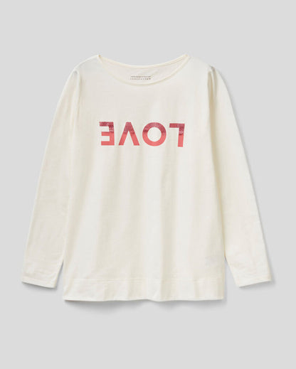 White T-Shirt L/S Benetton