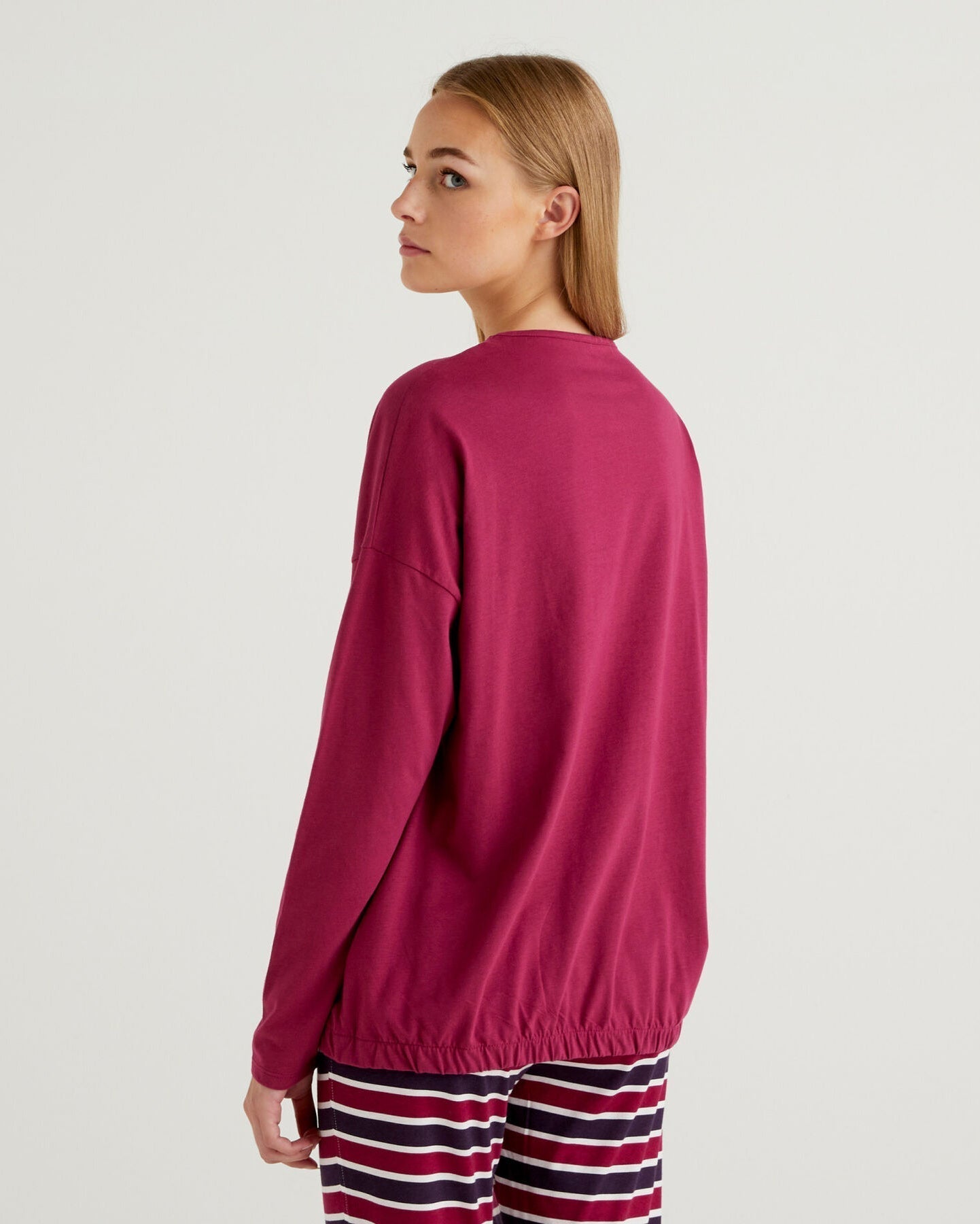 Red T-Shirt In Warm Long Fiber Cotton Benetton