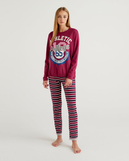 Red T-Shirt In Warm Long Fiber Cotton Benetton