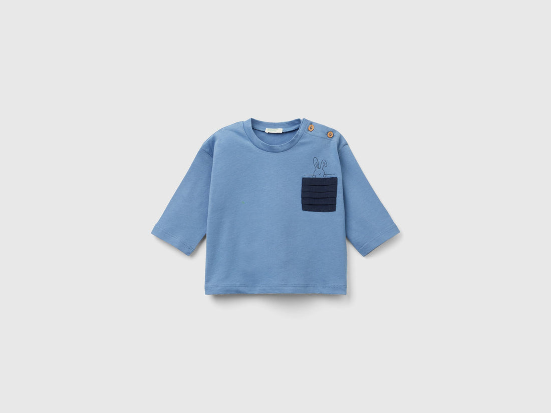 T-Shirt With Pleated Pocket