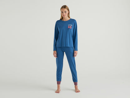 Trousers In Cotton And Viscose Blend Benetton