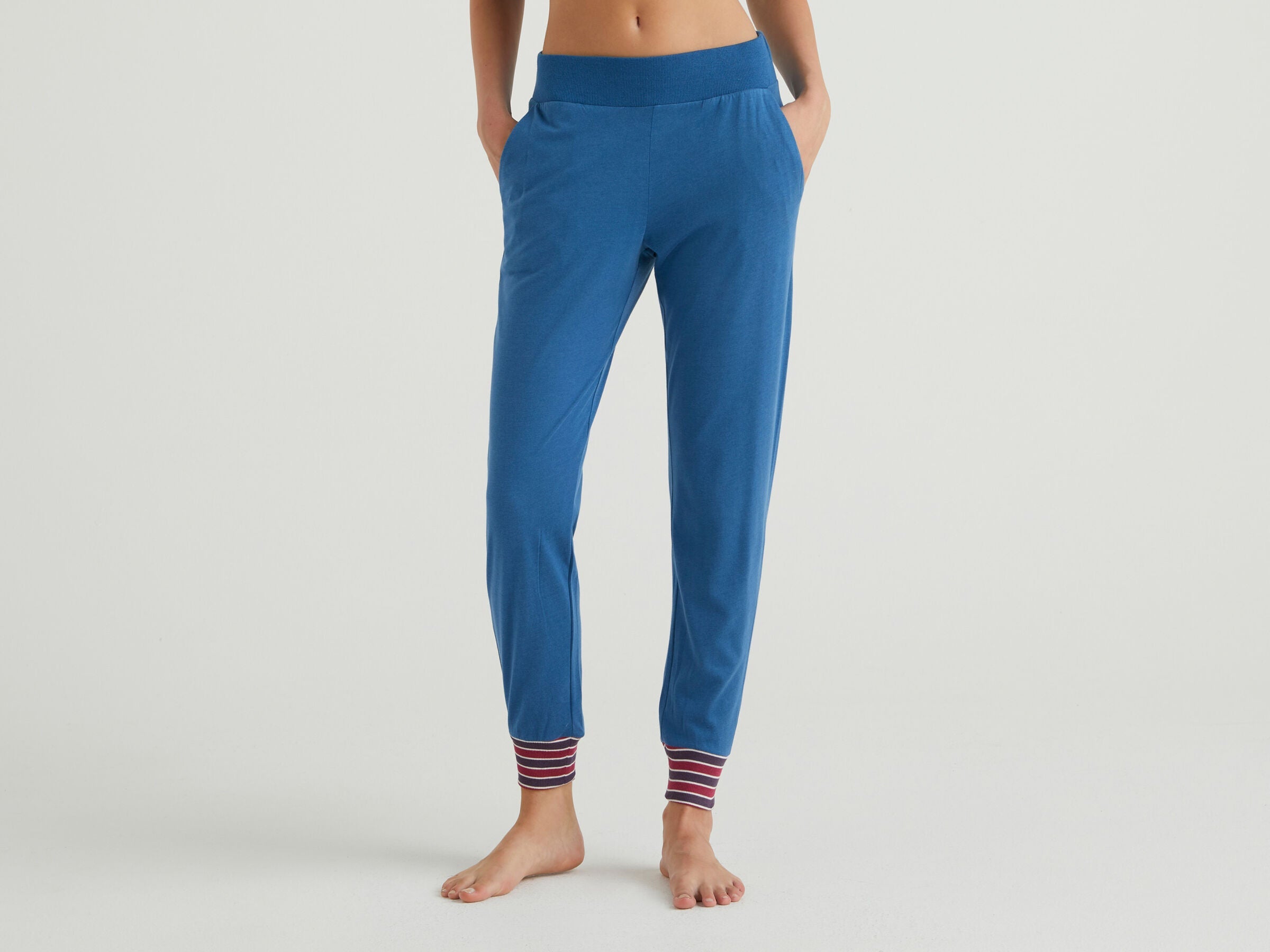 Trousers In Cotton And Viscose Blend Benetton