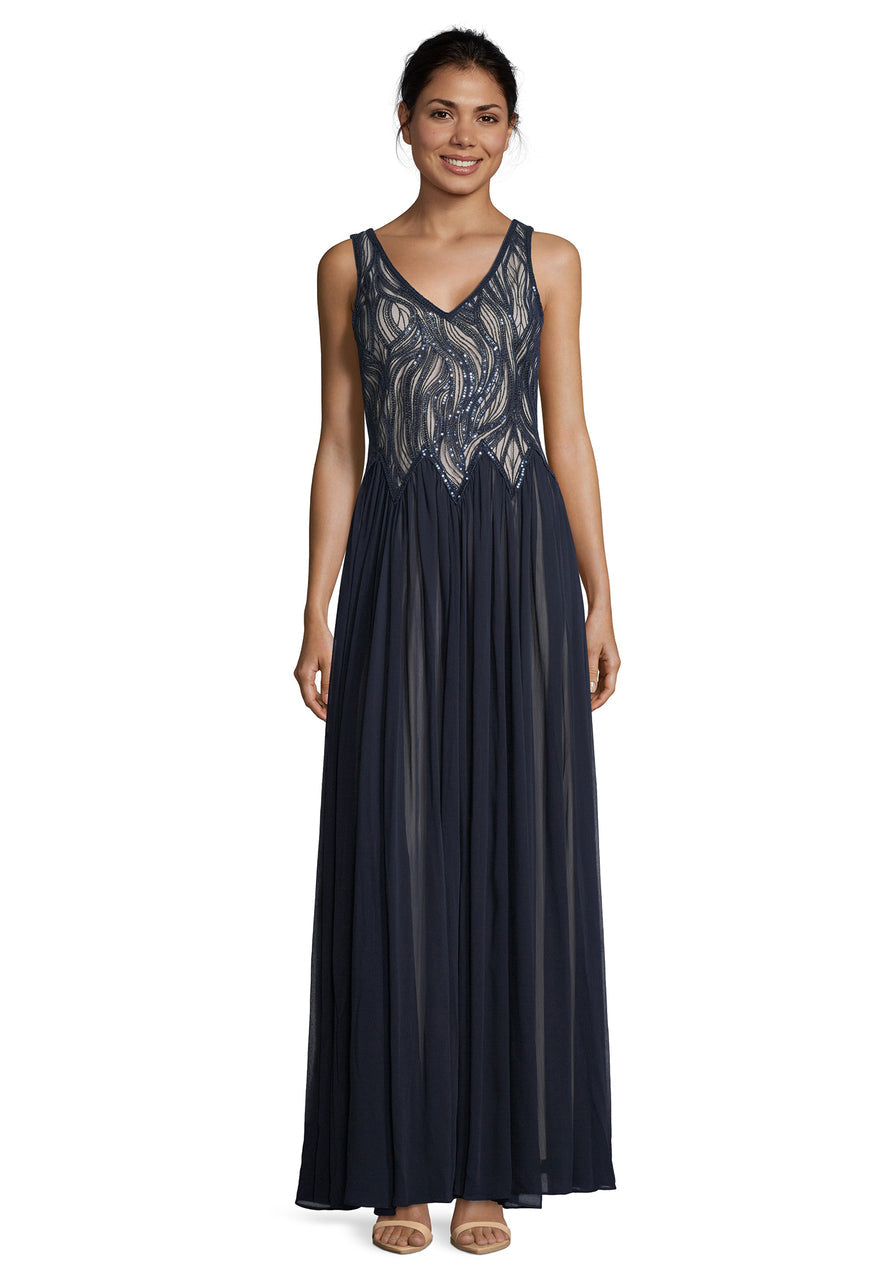 Dark Blue Dress Long Without Sleeve Vera Mont