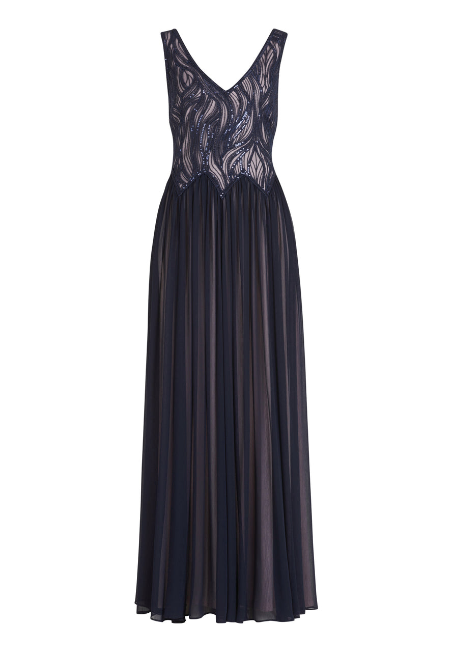 Dark Blue Dress Long Without Sleeve Vera Mont