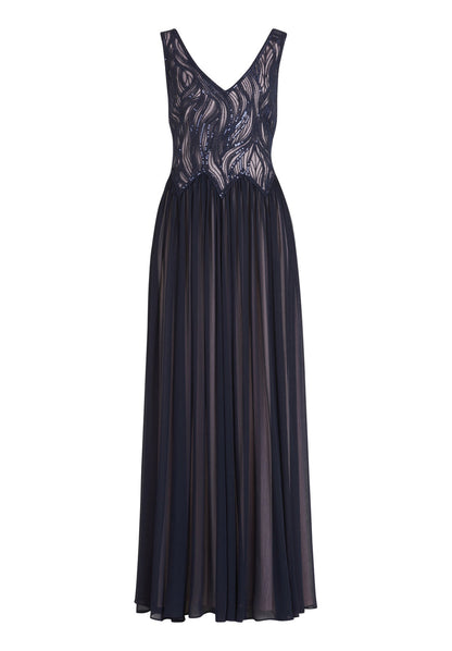 Dark Blue Dress Long Without Sleeve Vera Mont