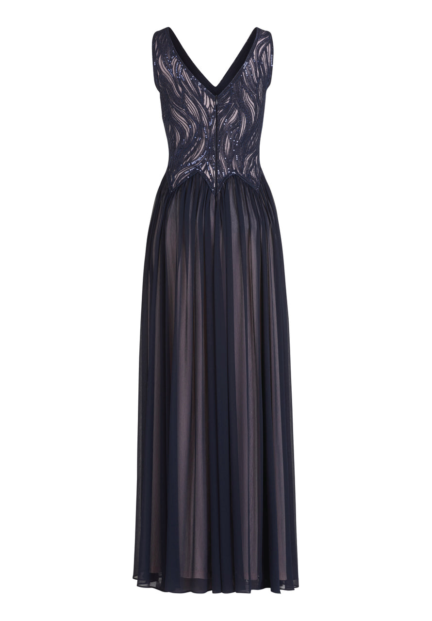 Dark Blue Dress Long Without Sleeve Vera Mont