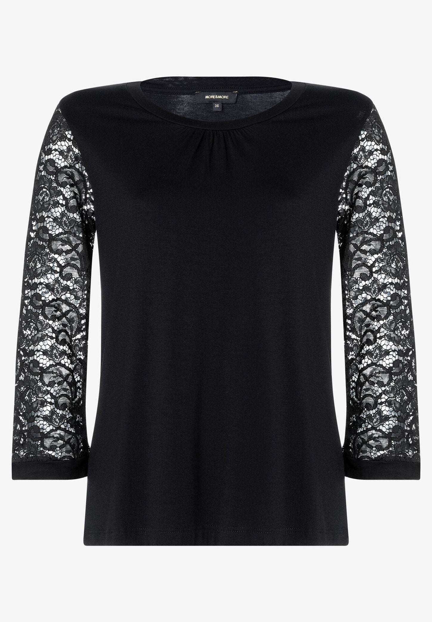 Black Shirt With Lace Sleeves_41010008_0790_03