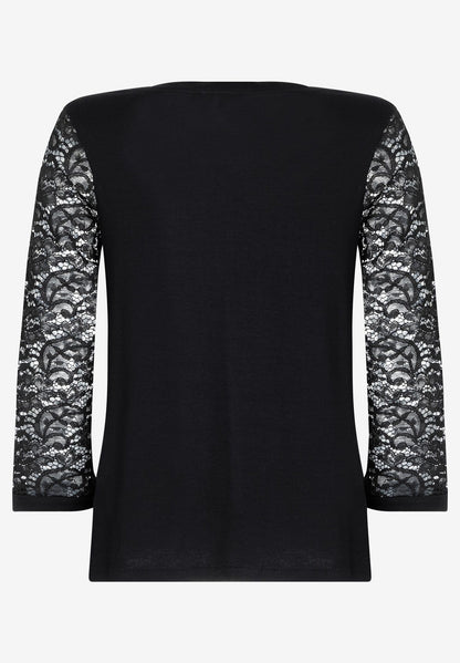 Black Shirt With Lace Sleeves_41010008_0790_04