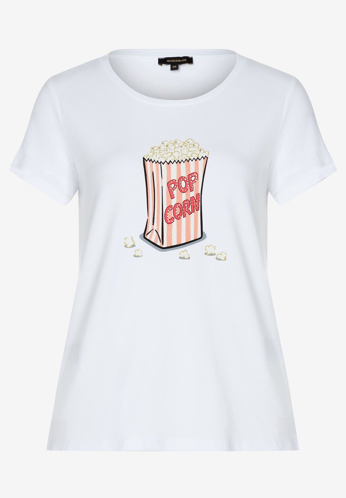 White T-Shirt With &quot;Popcorn&quot; Front Print_41020001_0010_02