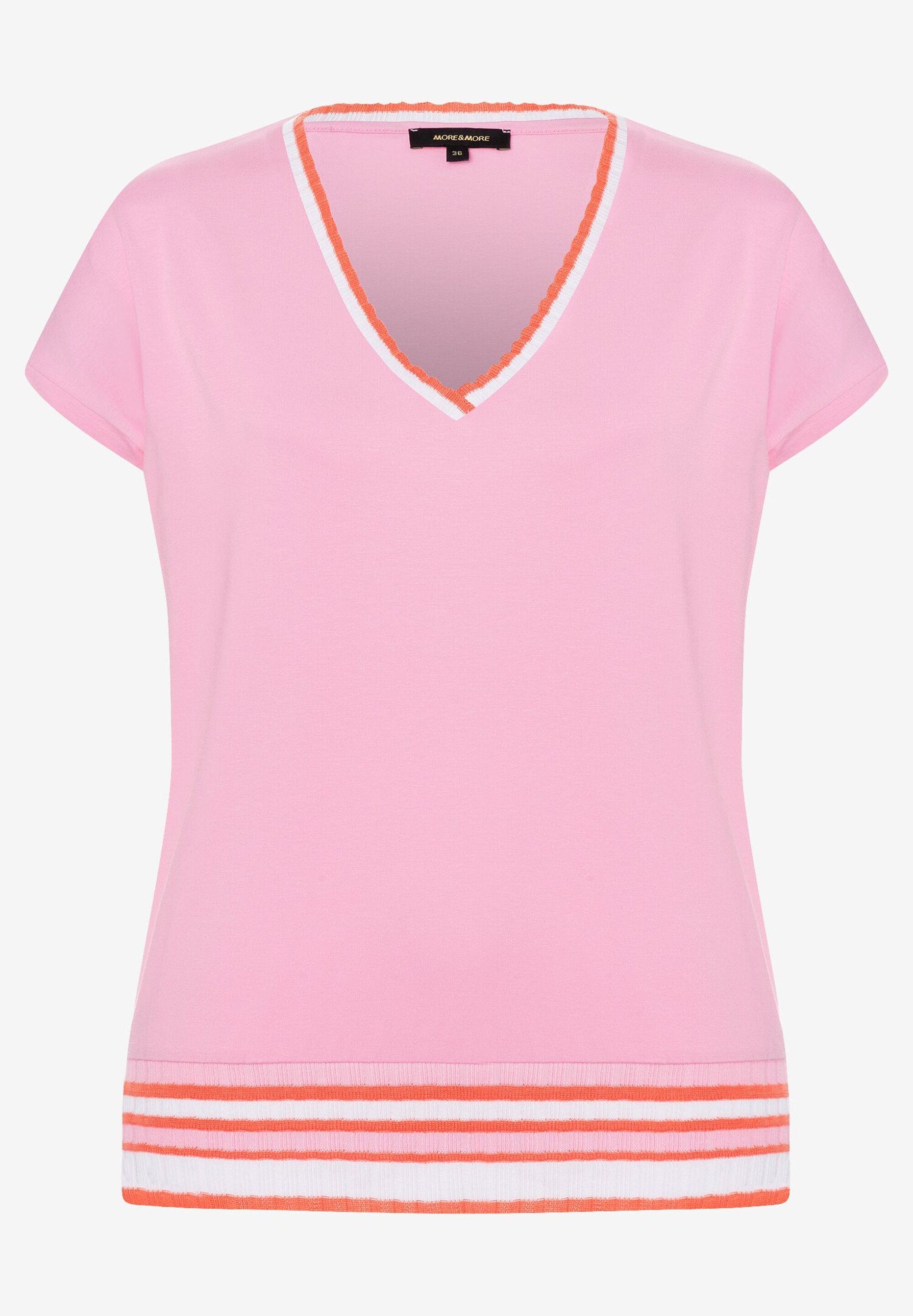Pink T-Shirt With Knitted Cuffs_41020058_0827_03