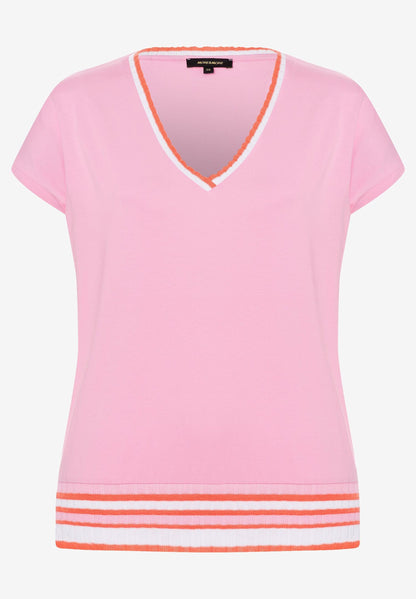 Pink T-Shirt With Knitted Cuffs_41020058_0827_03