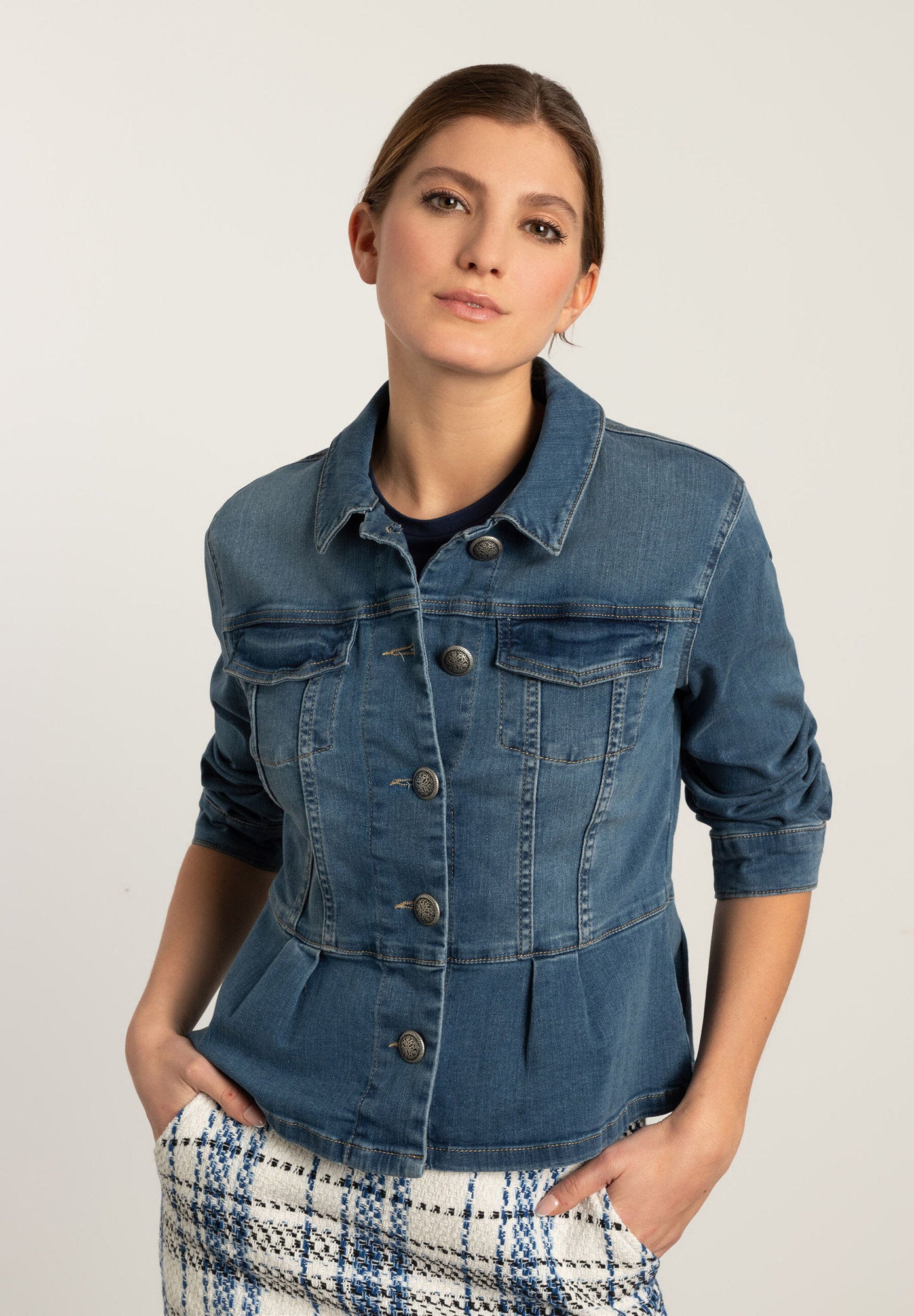 Denim Jacket With Peplum_41026250_0962_01