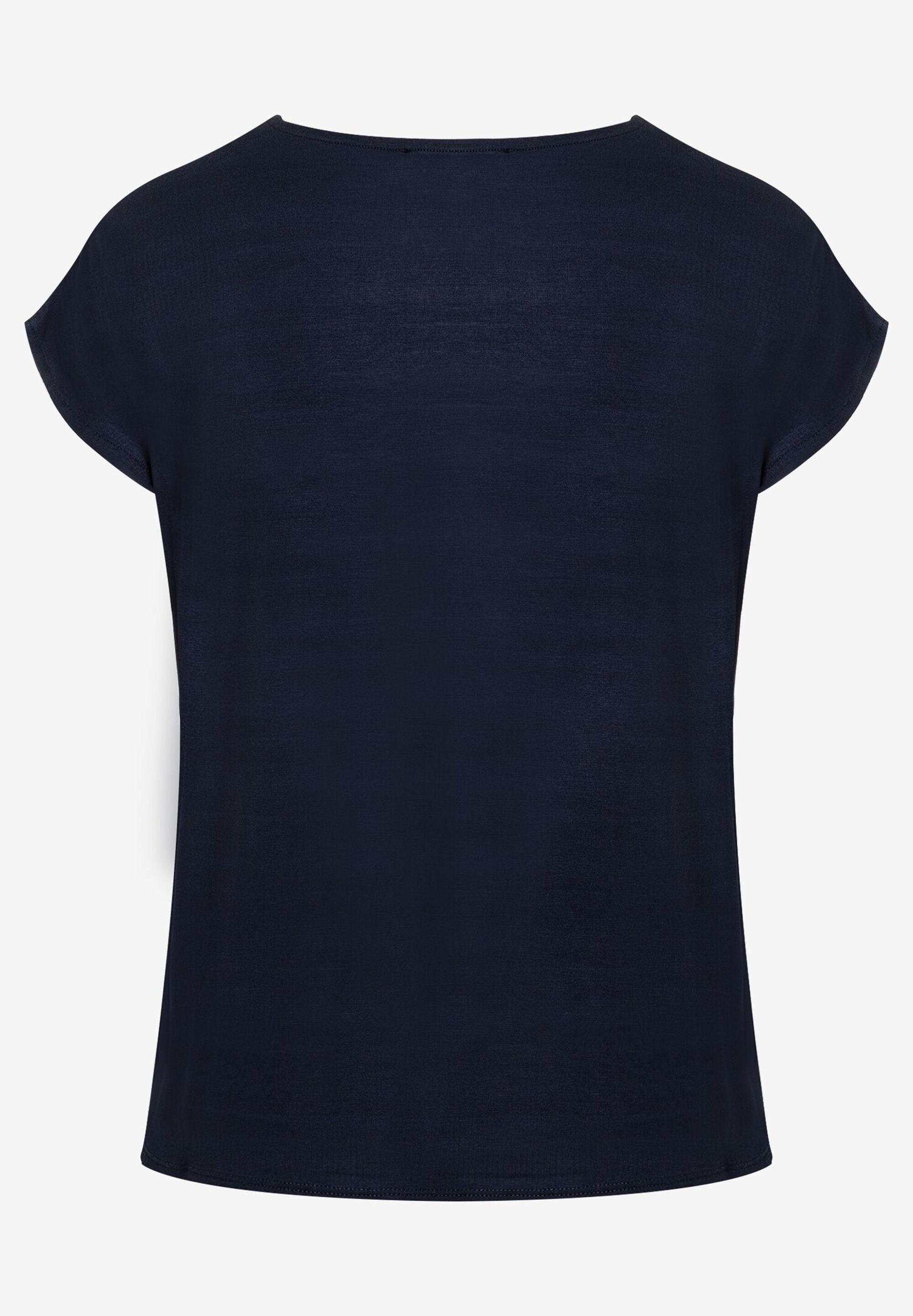 Navy &amp; Light Blue Graphic Print Blouse Shirt_41820470_5309_04