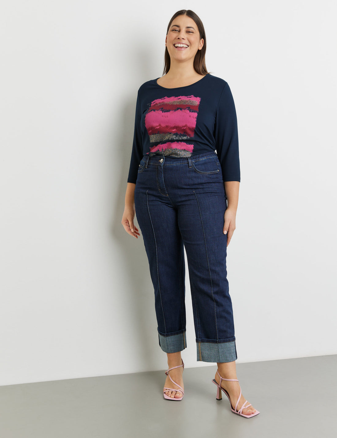 7/8-Length Jeans With Contrasting Topstitching_420039-21402_8999_01