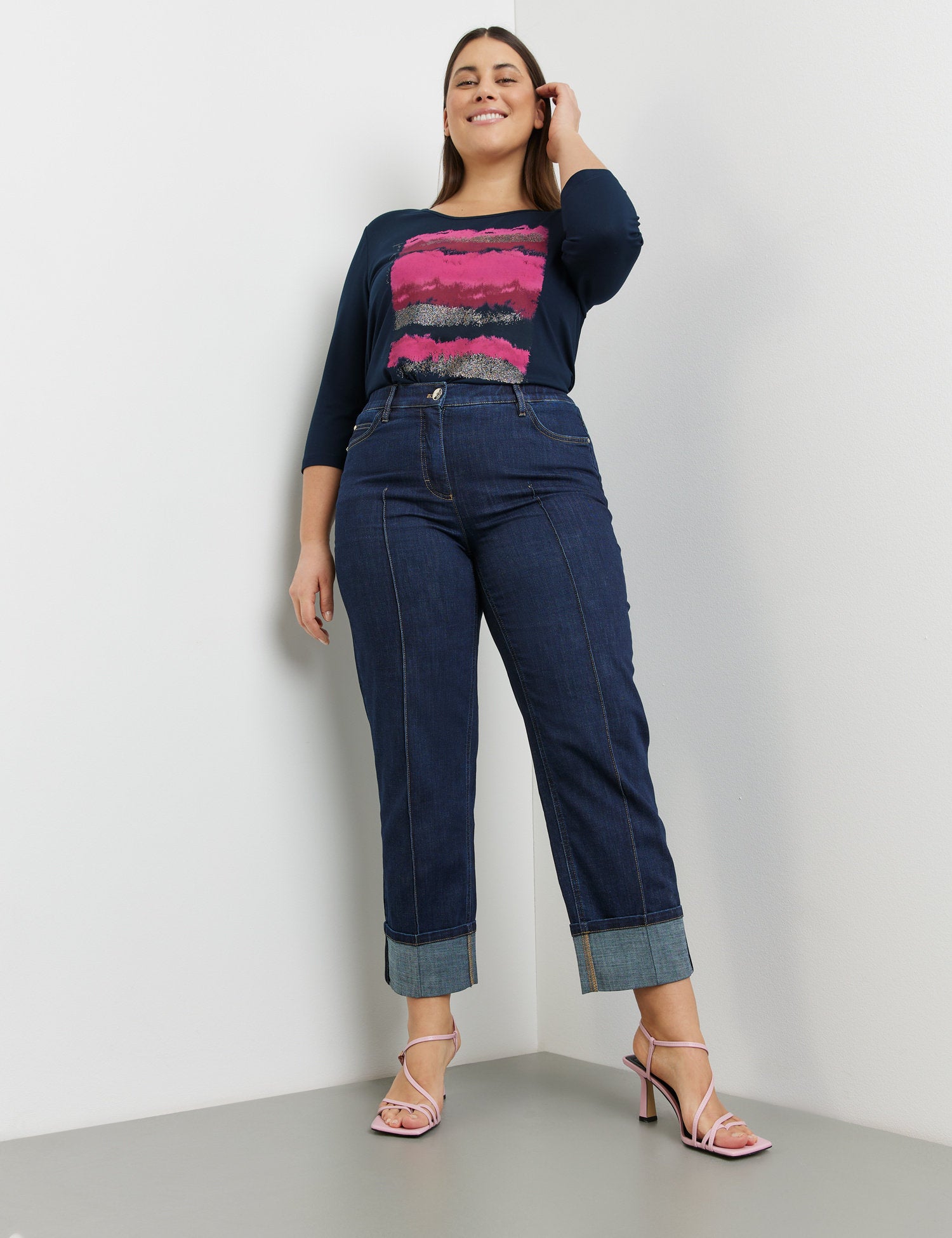 7/8-Length Jeans With Contrasting Topstitching_420039-21402_8999_05