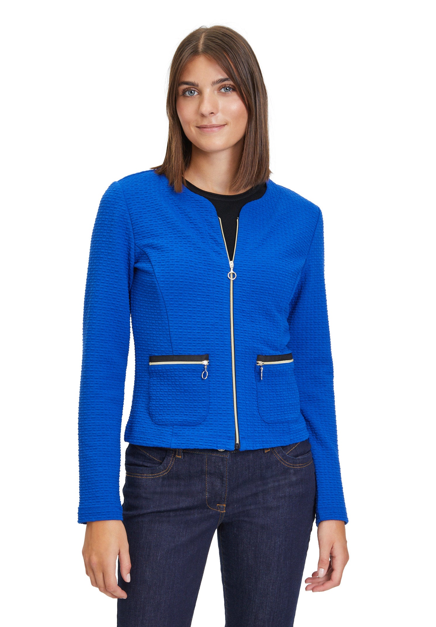 Blue Zip Up Slim Fit Jacket_4291-2177_8329_03