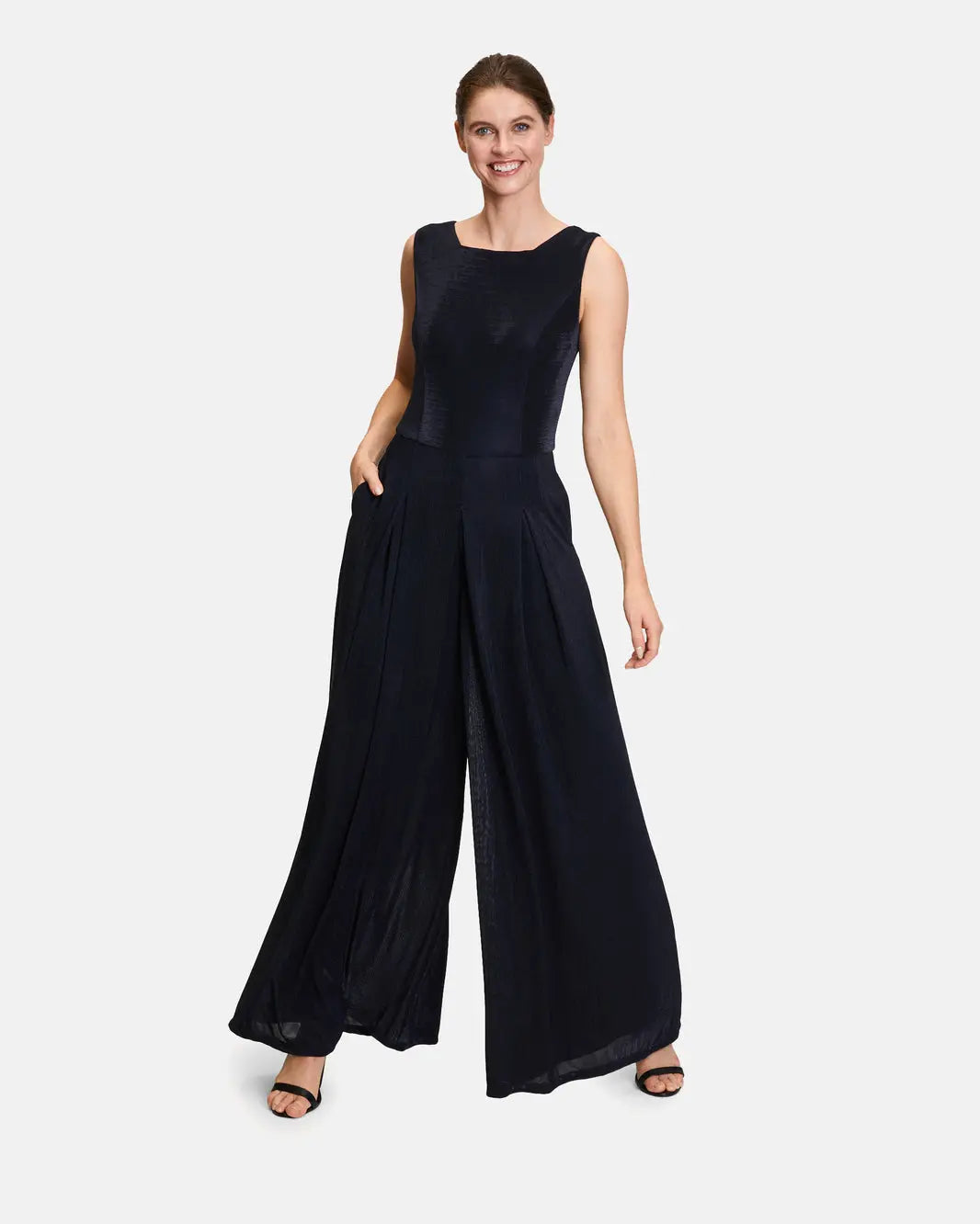 Dark Blue Jumpsuit Long Without Sleeve - BEVAVA