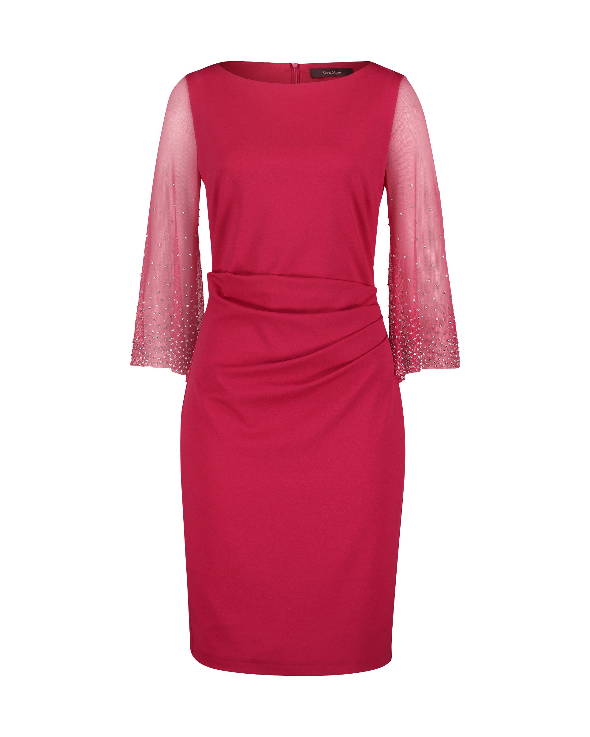 Red Dress Short 3/4 Sleeve Vera Mont