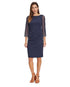 Dark Blue Dress Short 3/4 Sleeve Vera Mont