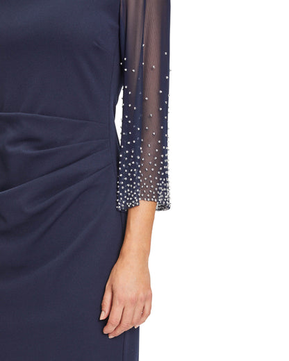 Dark Blue Dress Short 3/4 Sleeve Vera Mont