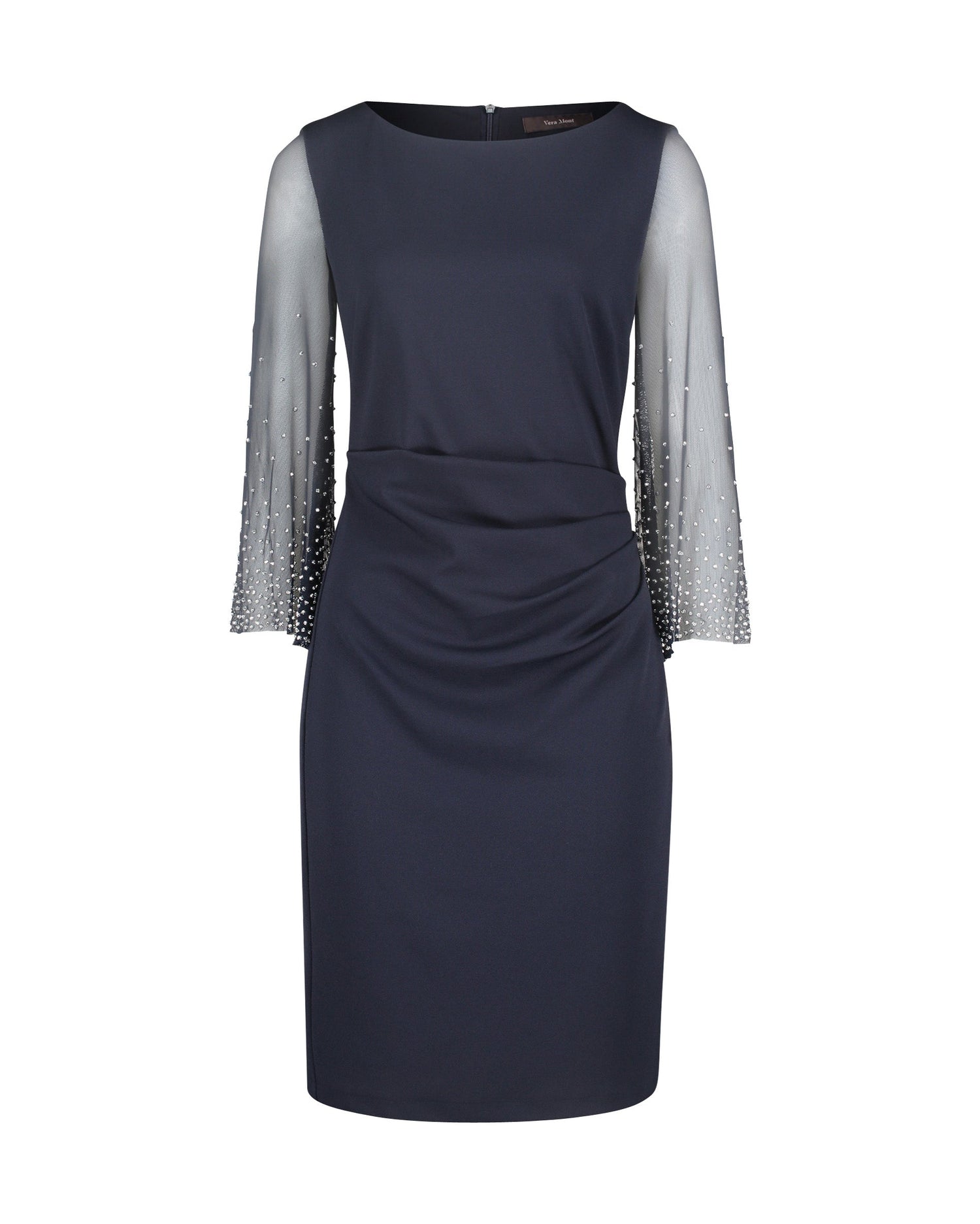 Dark Blue Dress Short 3/4 Sleeve Vera Mont