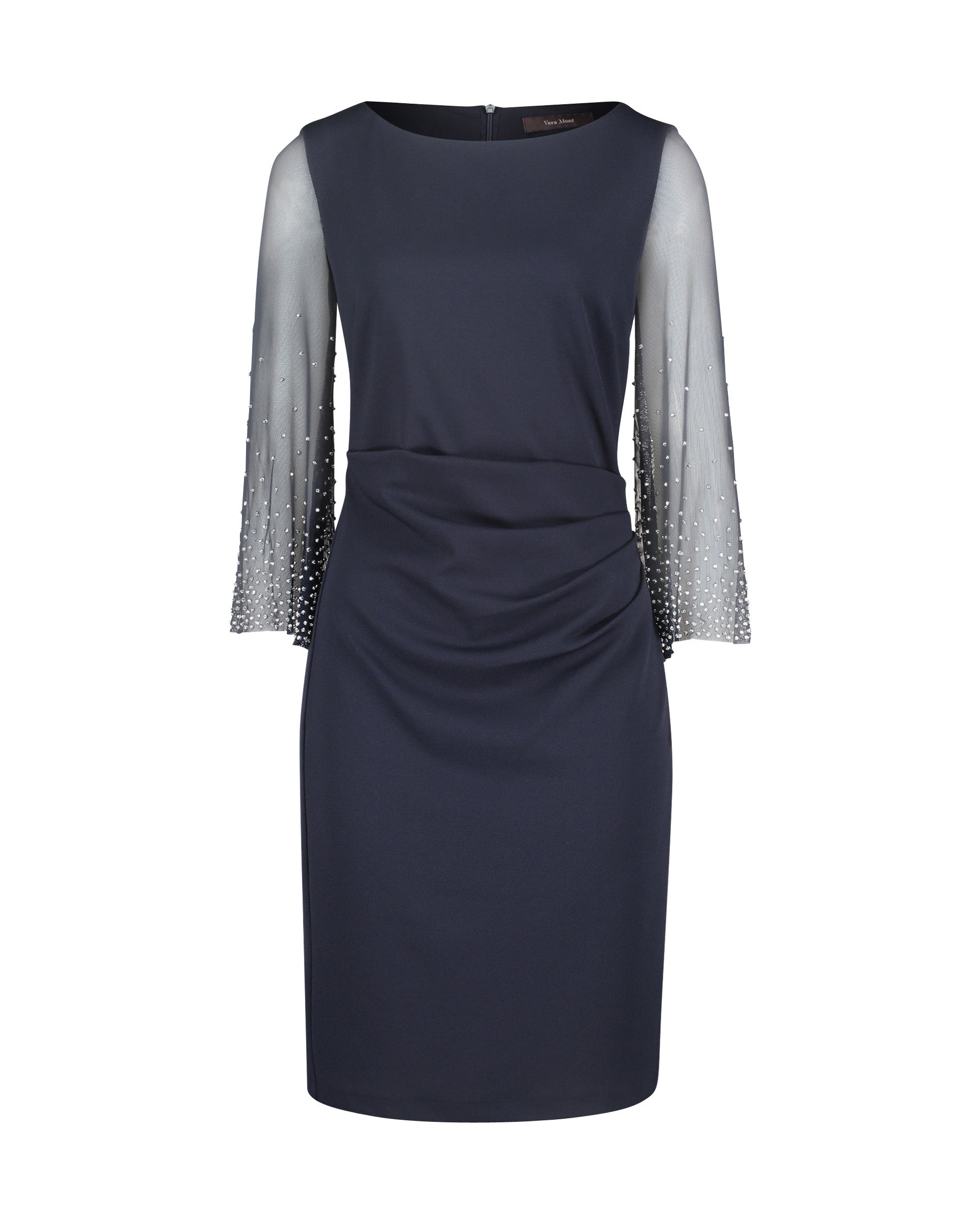 Dark Blue Dress Short 3/4 Sleeve Vera Mont