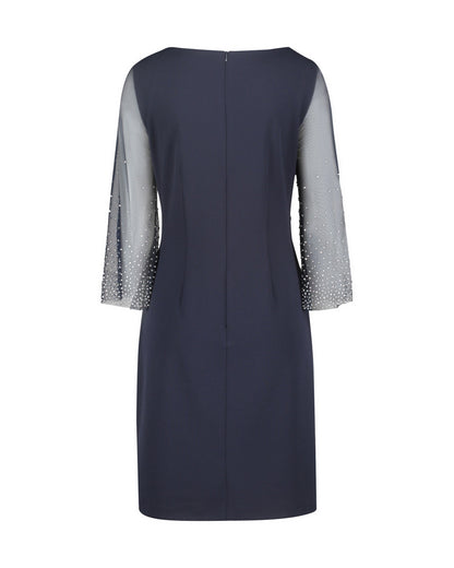 Dark Blue Dress Short 3/4 Sleeve Vera Mont