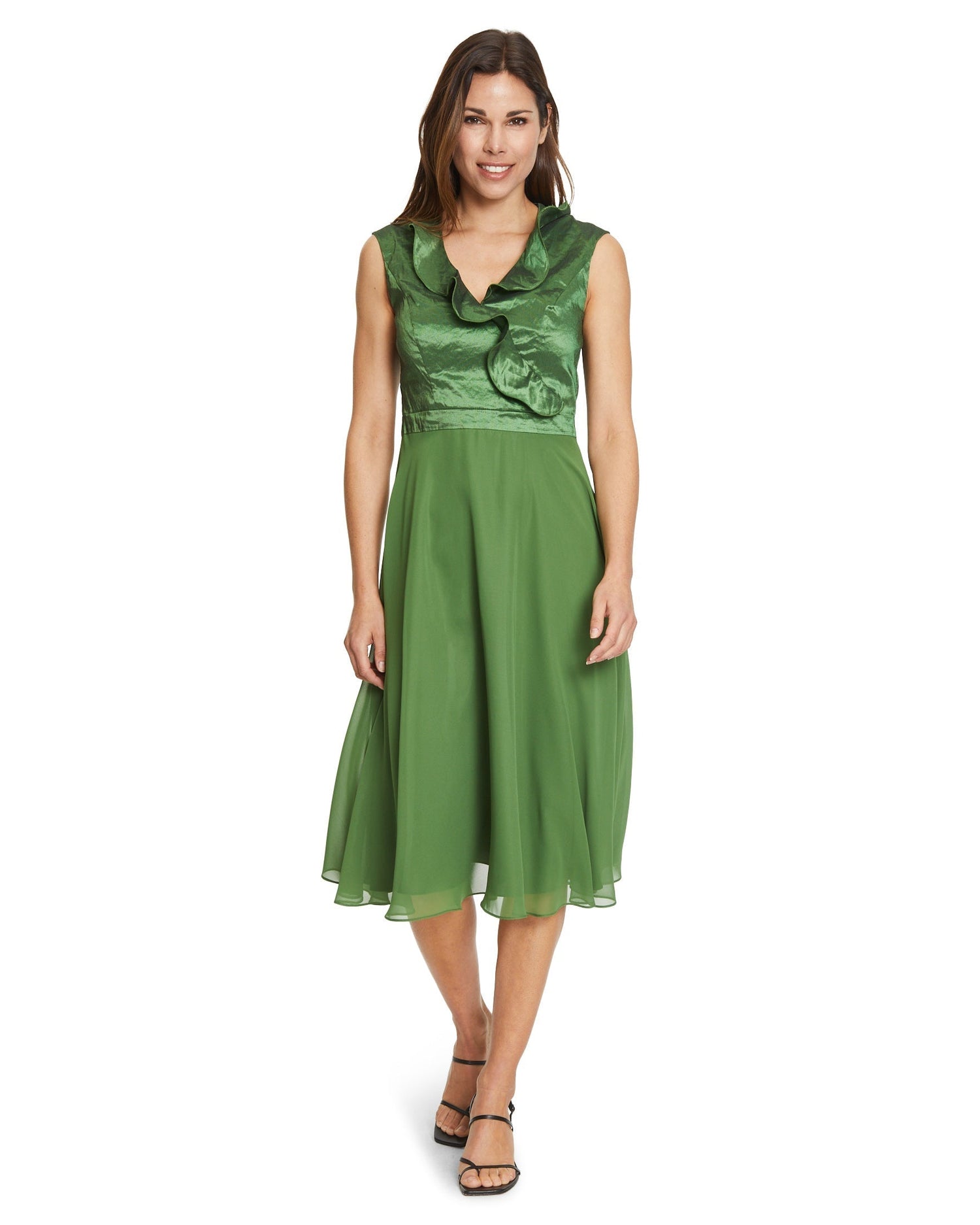 Green Dress Short Without Sleeve Vera Mont