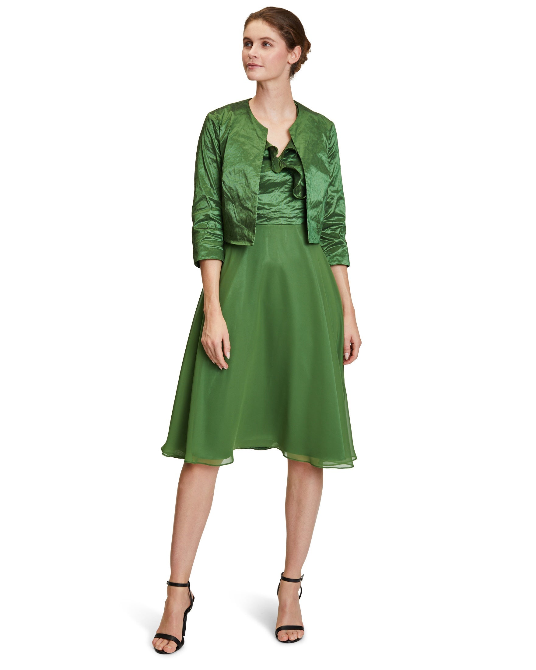 Green Dress Short Without Sleeve Vera Mont