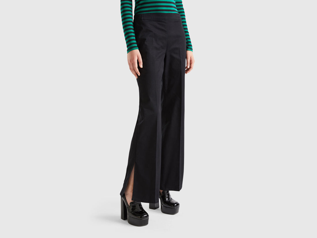 Flared Trousers With Slits