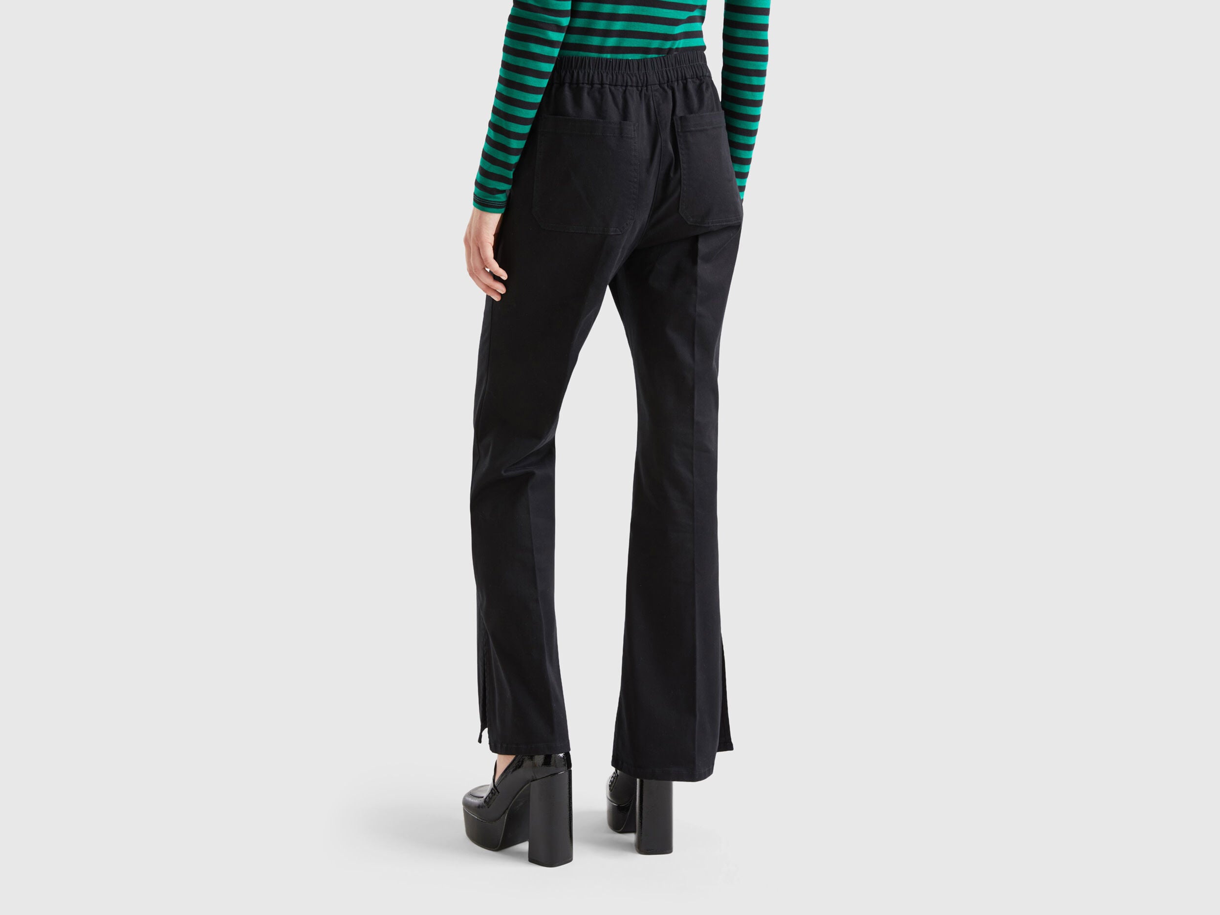Flared Trousers With Slits