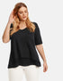 Black T-Shirt Short-Sleeve Roundneck Samoon