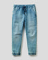 Light Blue Joggers In Stretch Cotton Benetton