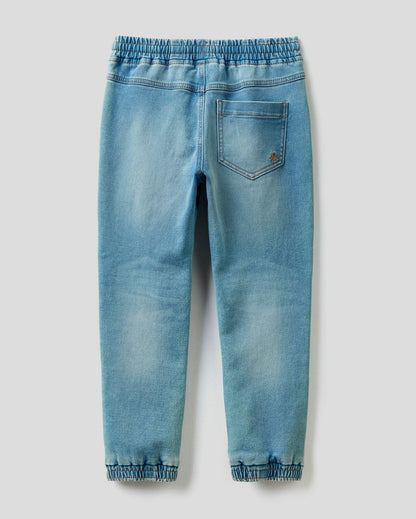 Light Blue Joggers In Stretch Cotton Benetton