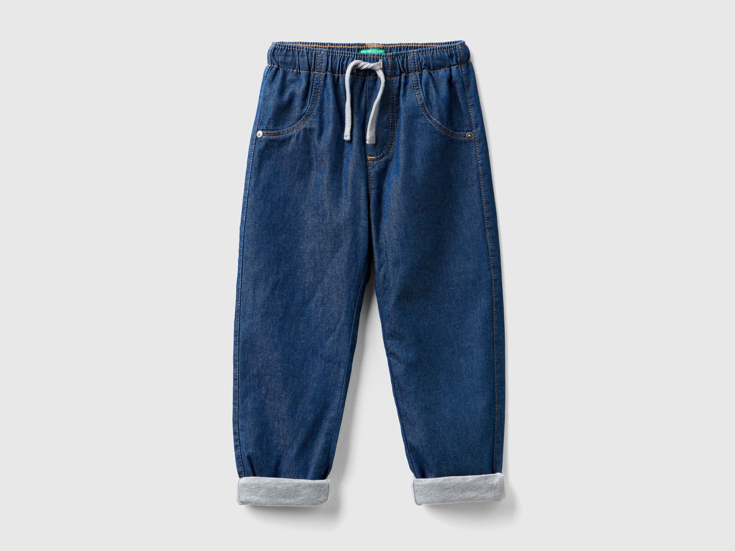 Lined Joggers In Lightweight Denim - BEVAVA