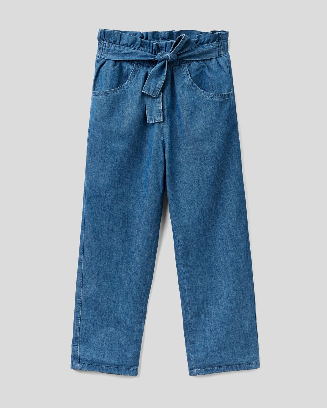 Blue Jogger Fit Trousers With Sash Benetton