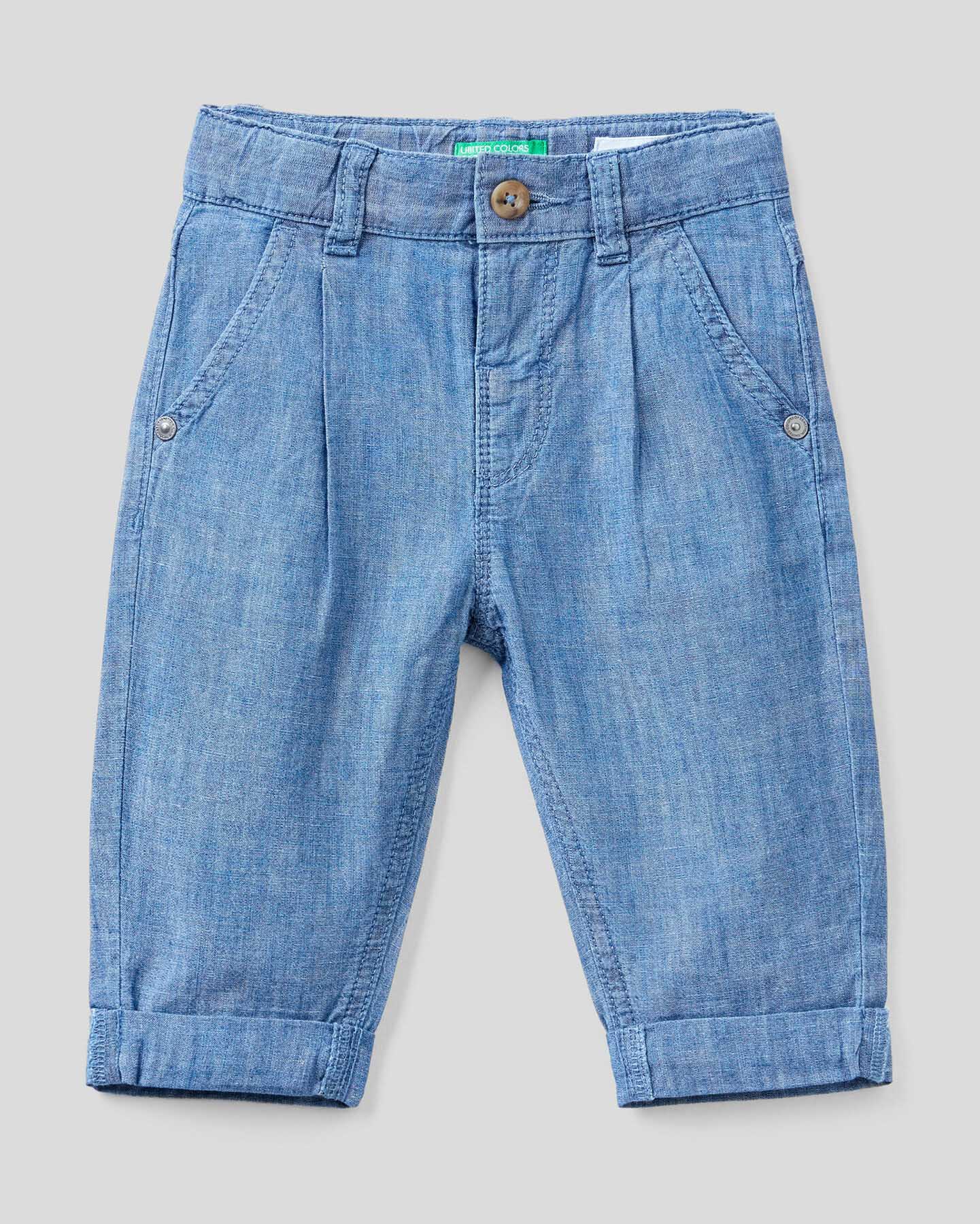 Light Blue Trousers Benetton