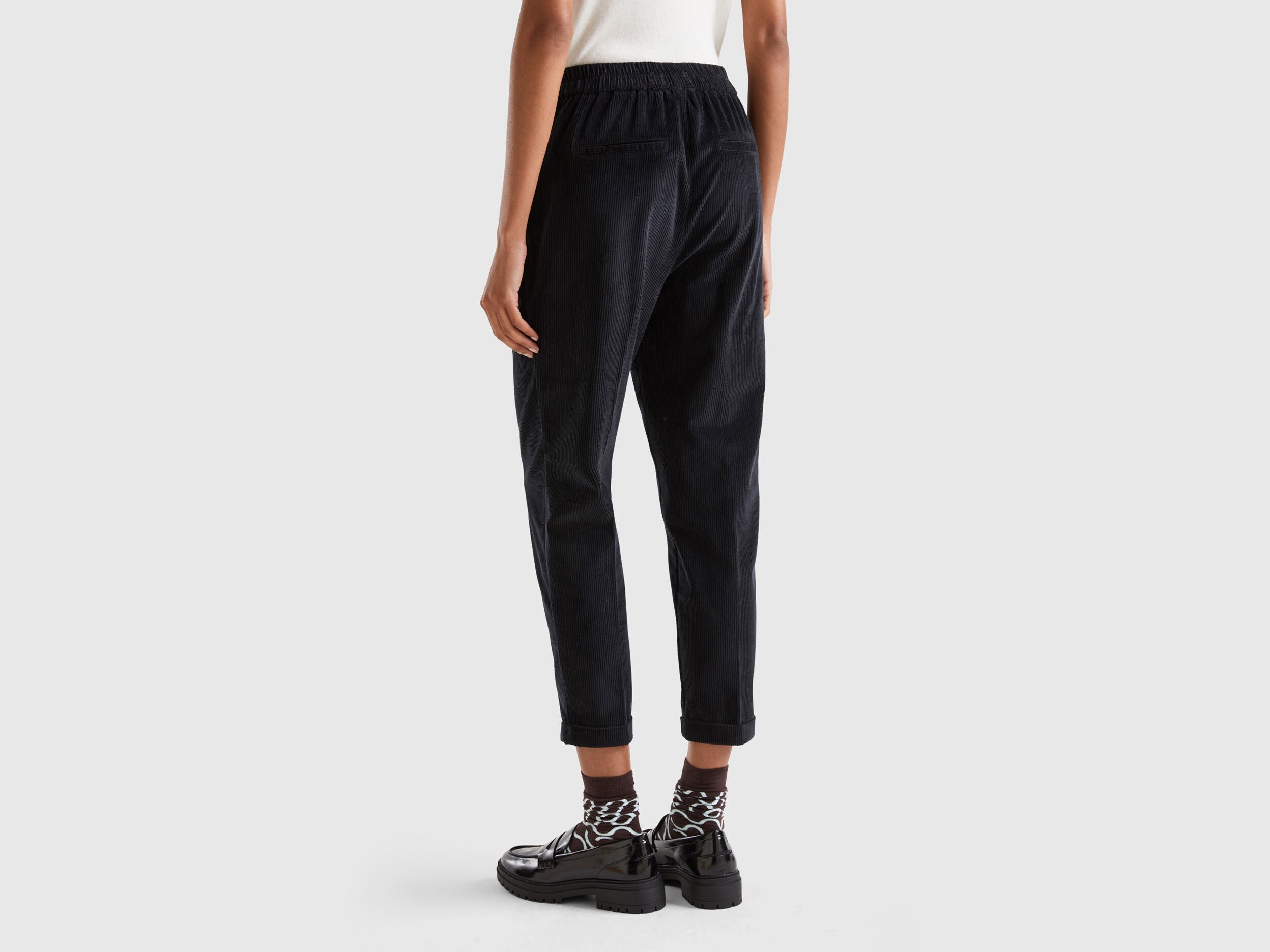 Chinos In Velvet With Stretch Waist