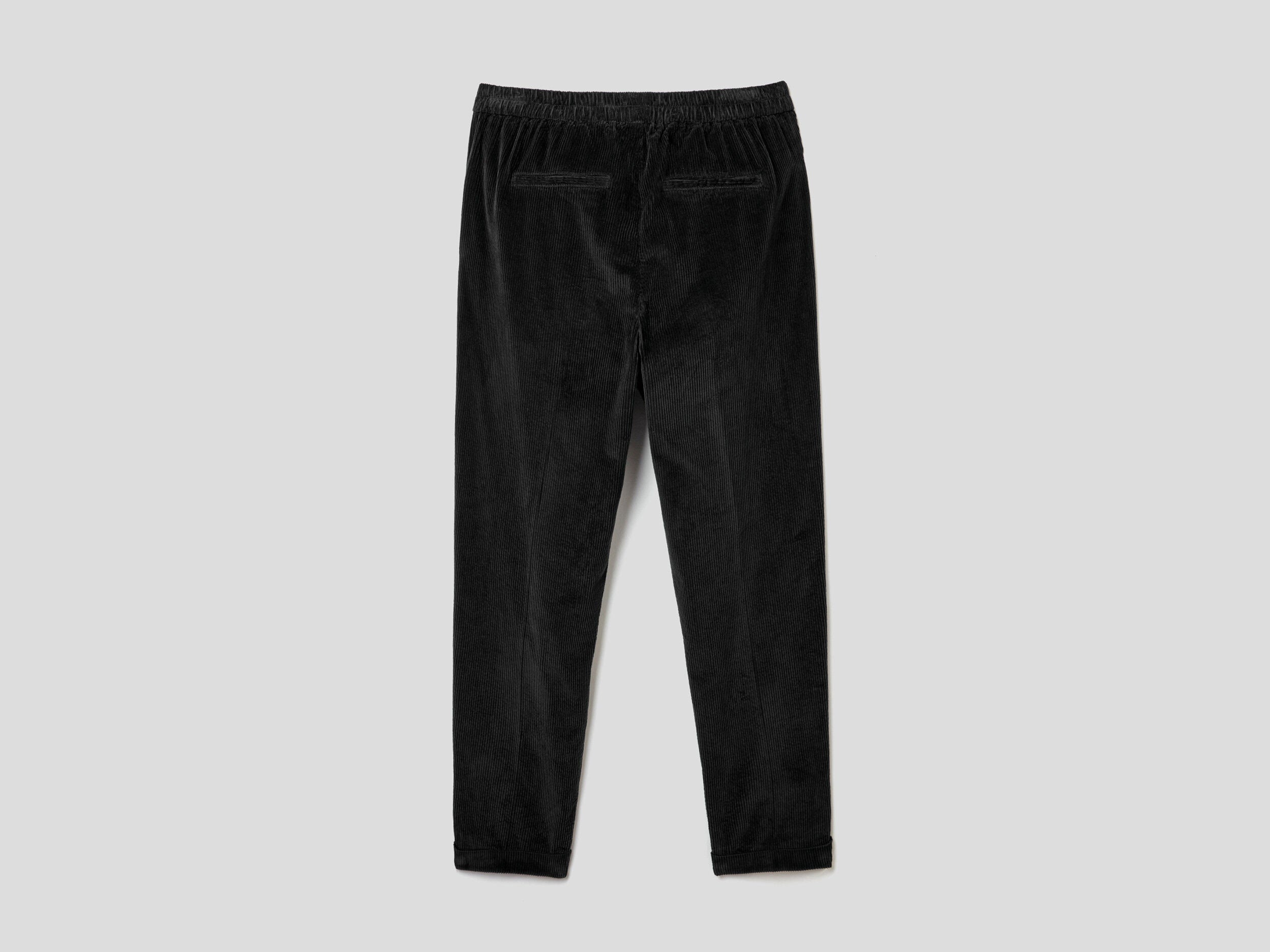 Chinos In Velvet With Stretch Waist