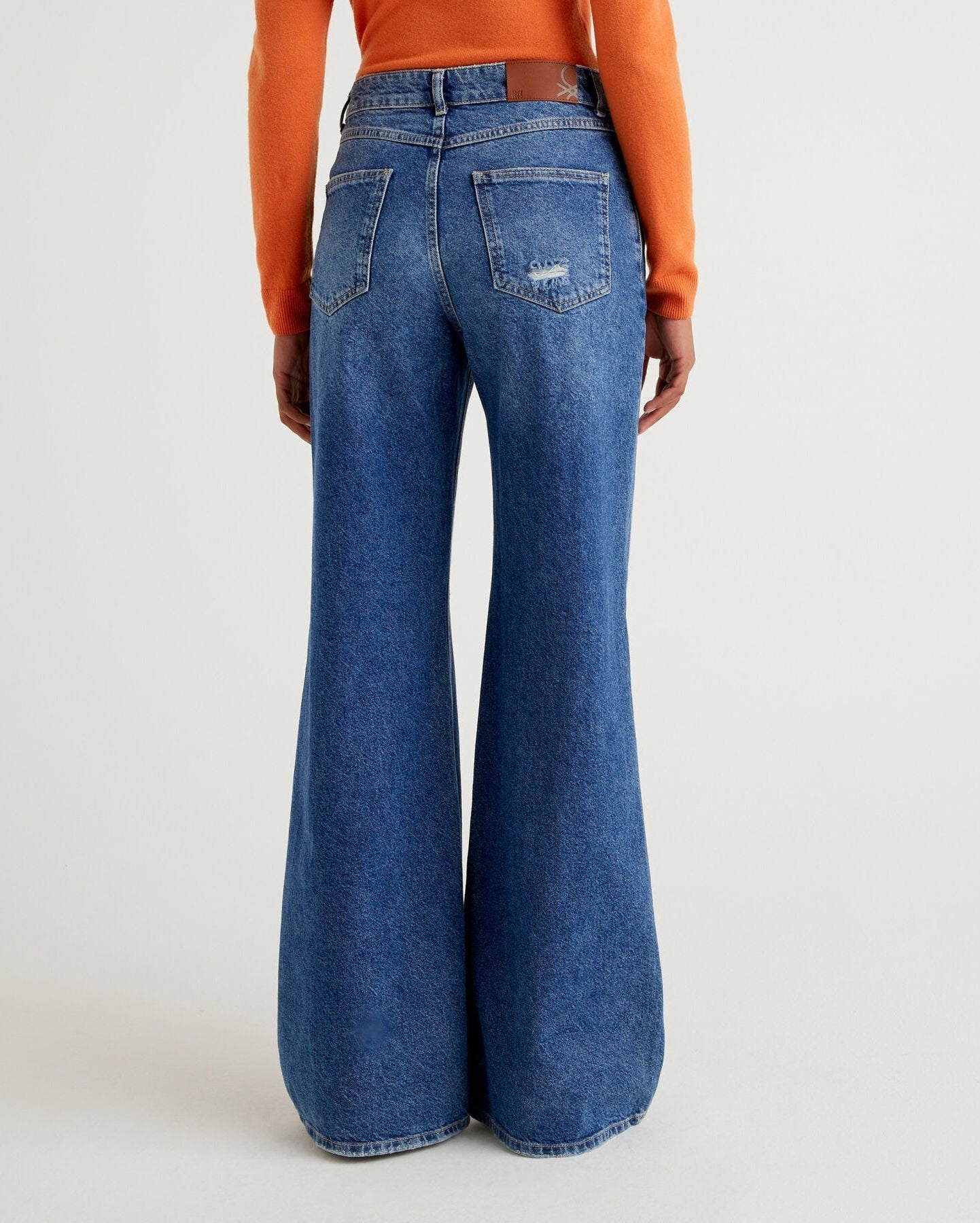 Blue Loose Fit Jeans With Tears Benetton