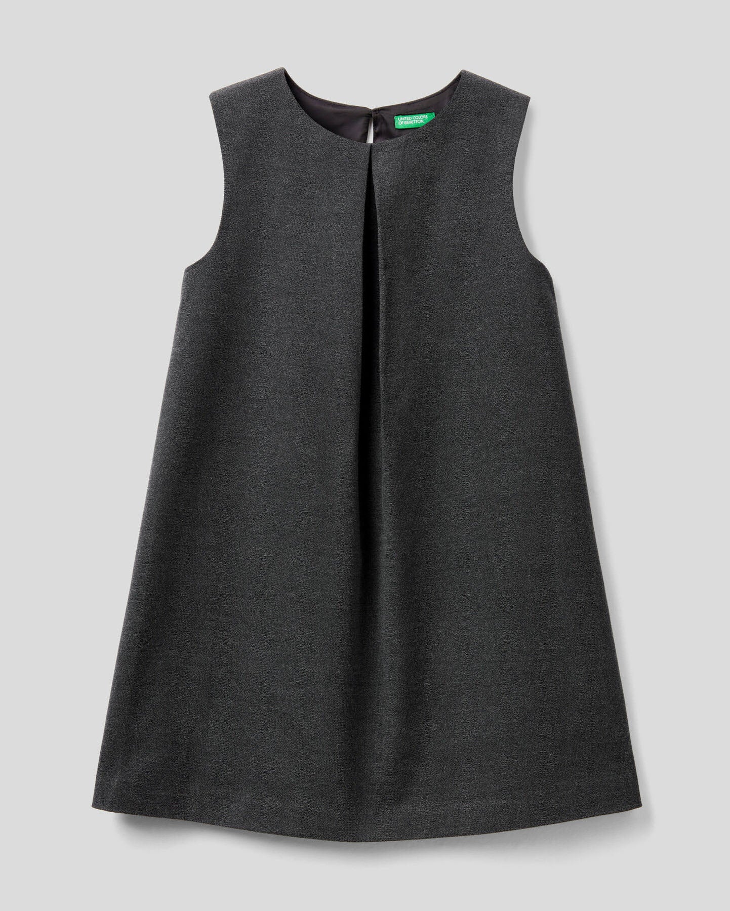Dark Grey Sleeveless Flannel Dress Benetton